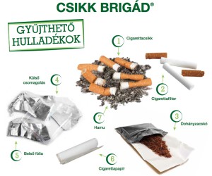 Csikk Brigád gyűjthető hulladékok